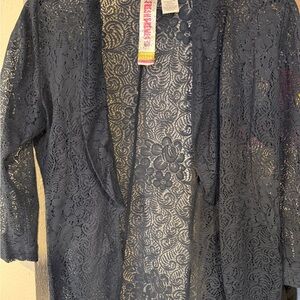 Lace Open-Front Cardigan